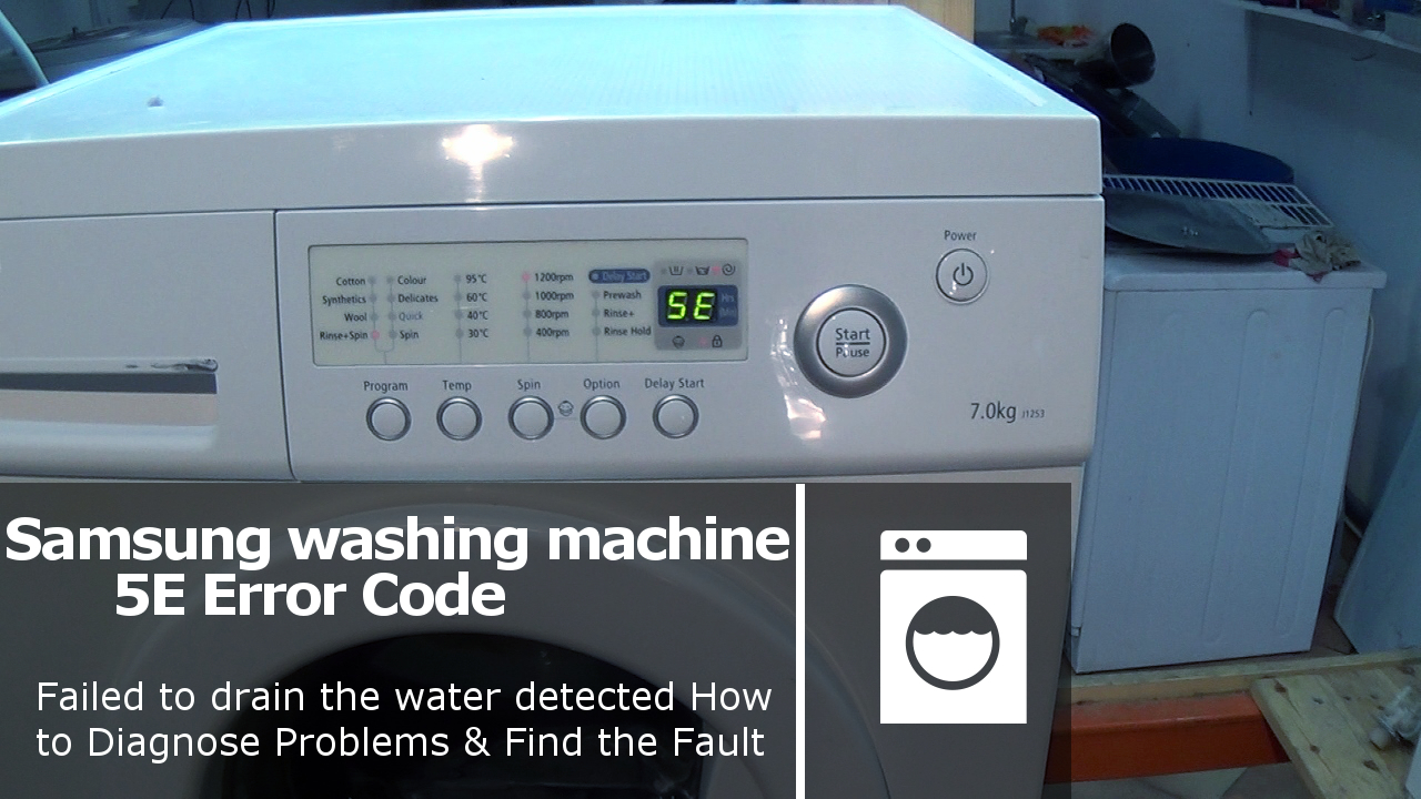 Samsung washing machine 5E or 2E error code Fault.Pump fault not emptying How to Repair