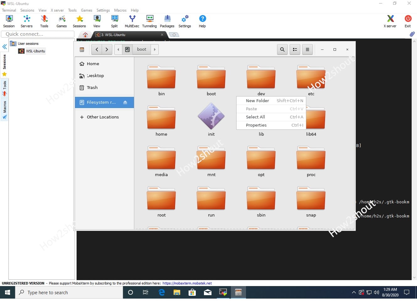 How to install GUI File Manager Nautilus on WSL Windows 10 Subsystem