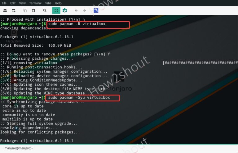 How to install Virtualbox on Manjaro Linux latest version