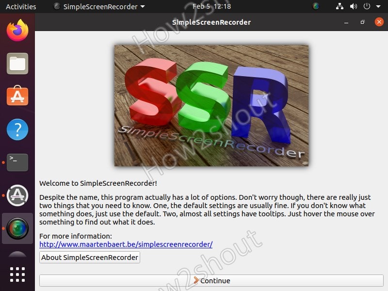 Install SimpleScreenRecorder in Ubuntu Linux LTS to record screen
