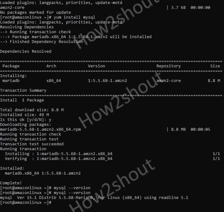 How to install mysql client on Amazon linux 2 Linux Shout