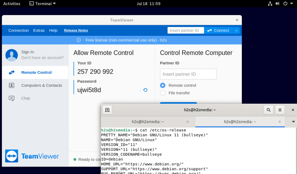 Install Teamviewer on Debian 11 or 10 using command terminal