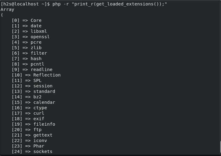 How to list all the loaded extensions by PHP Linux Shout