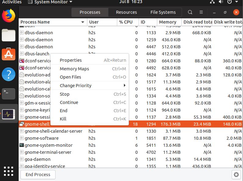 How to open system monitor in Ubuntu H2S Media