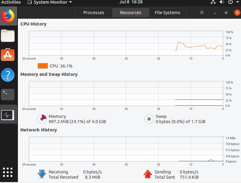How to open system monitor in Ubuntu H2S Media
