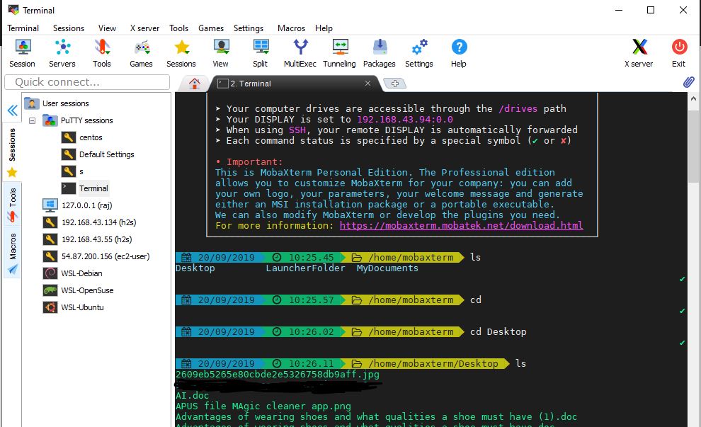 MobaXterm ssh client, the best alternative to Putty free & opensource tool