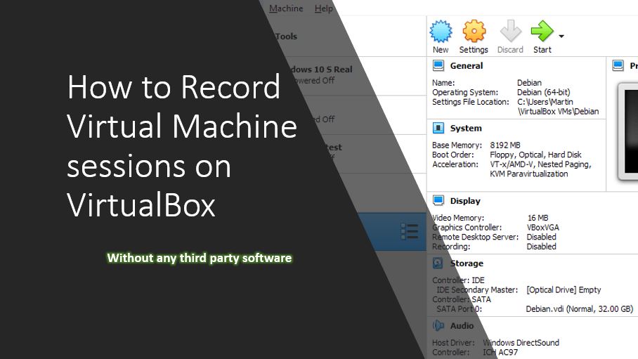 How to record screen and take screenshots of VirtualBox Virtual machines