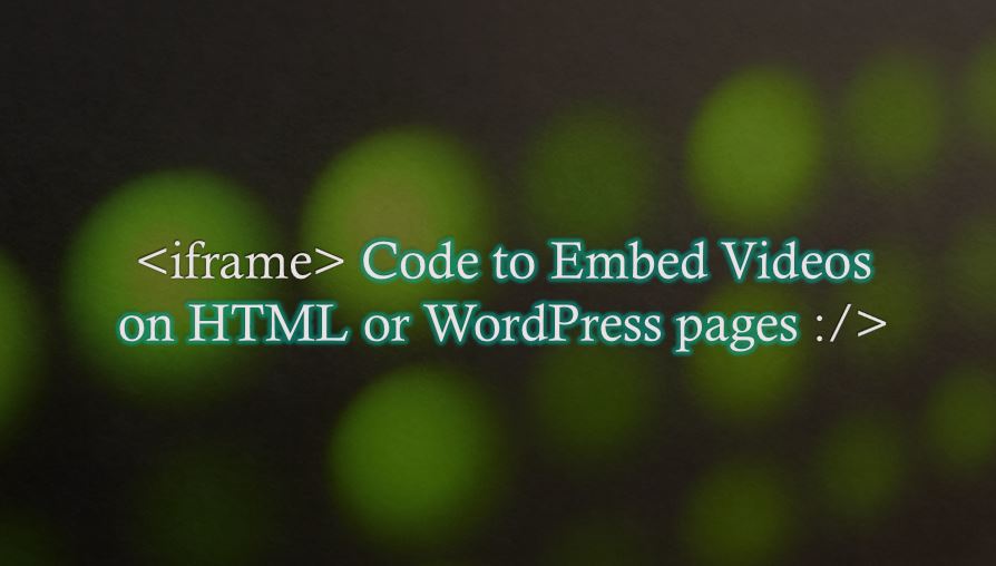 Here is the code to embed video in html or WordPress post H2S Media