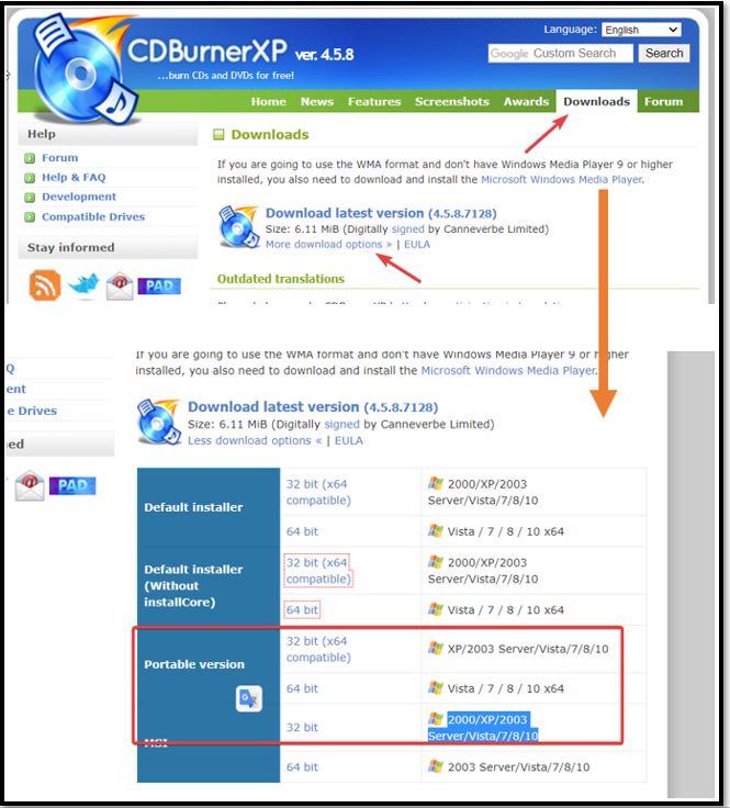 CDBurnerXP Portable How to download and use on Windows 10/7