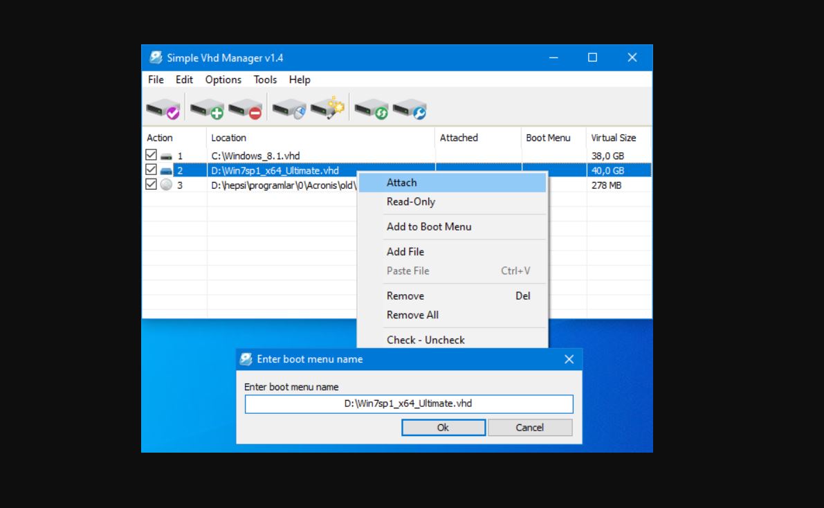 How to create and mount virtual disks on Windows 10/7 PC with most