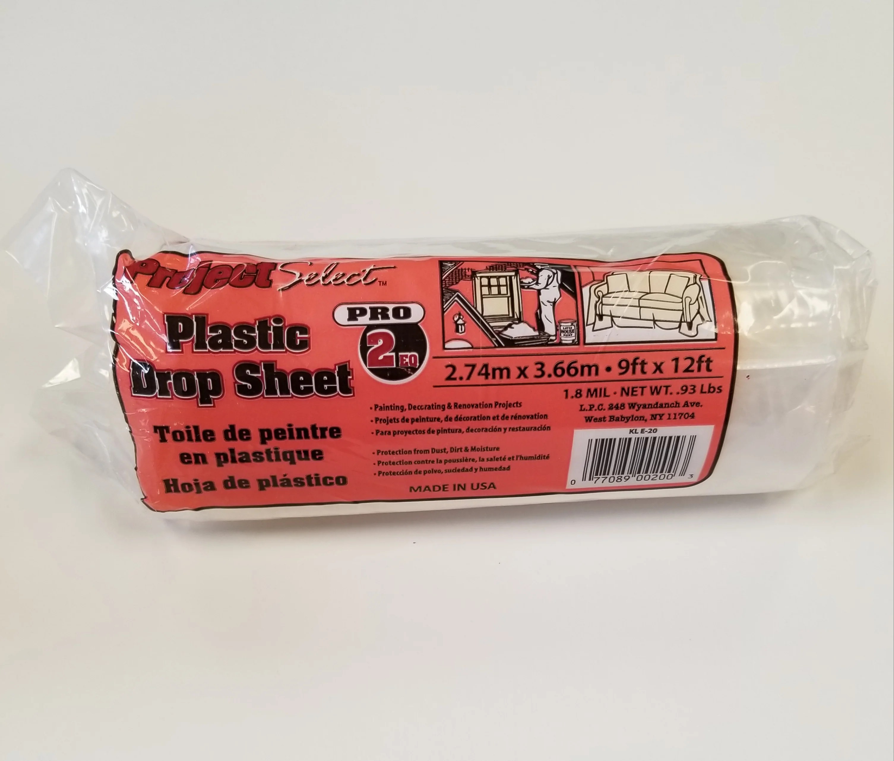 Project Select Plastic Drop Sheet 9ft x 12 ft Howards Paint