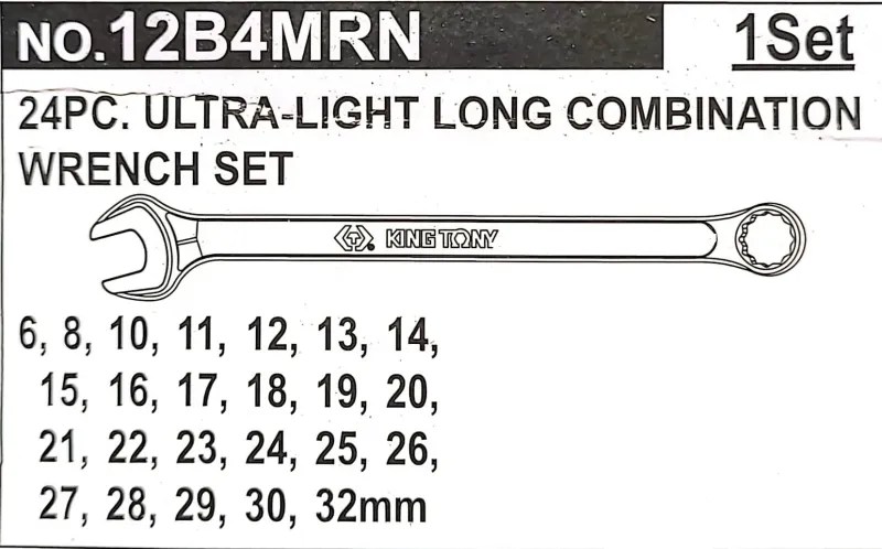 COMBINATION SPANNER SET LONG + LIGHT 24PC 12B4MRN