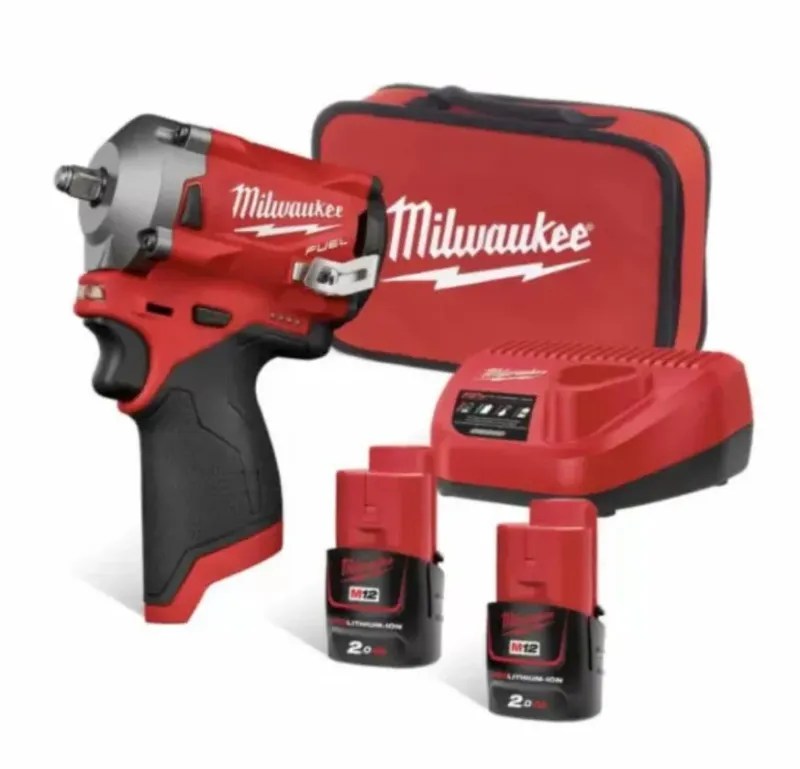 IMPACT WRENCH KIT 3/8 COMPACT 2AH X2 12V M12FIW38202B M12FIW38202B