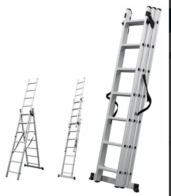 3 Section Extension Ladder 3 X 7 Step Ladder 4.2 Mtr Height Conforms