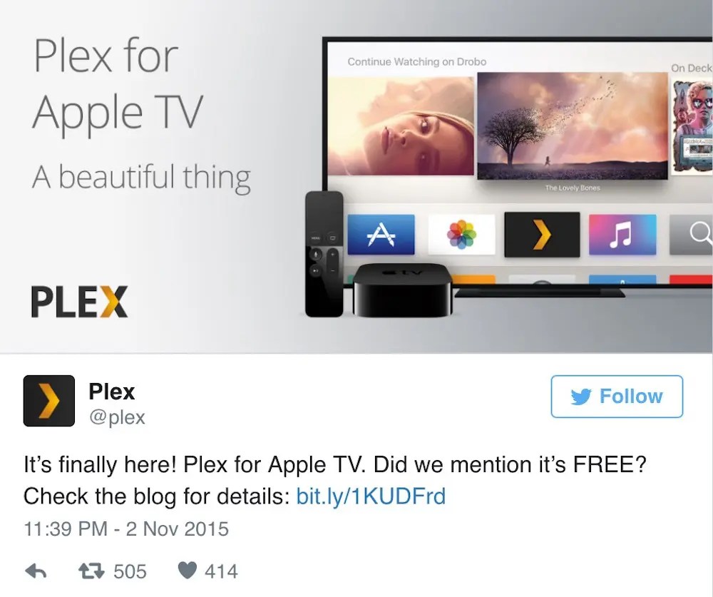 PLEX llega finalmente al nuevo Apple TV
