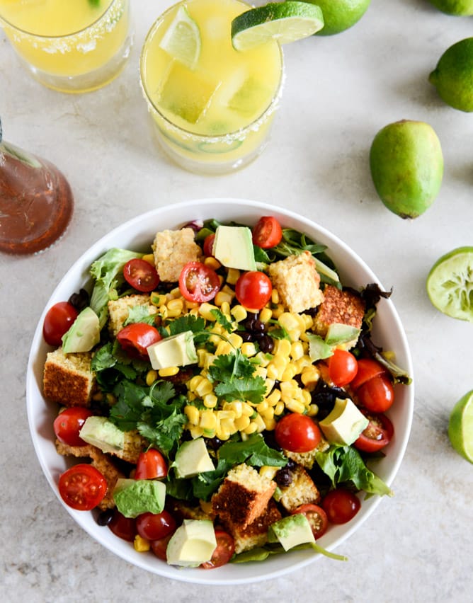Black Bean and Cornbread Panzanella Salad