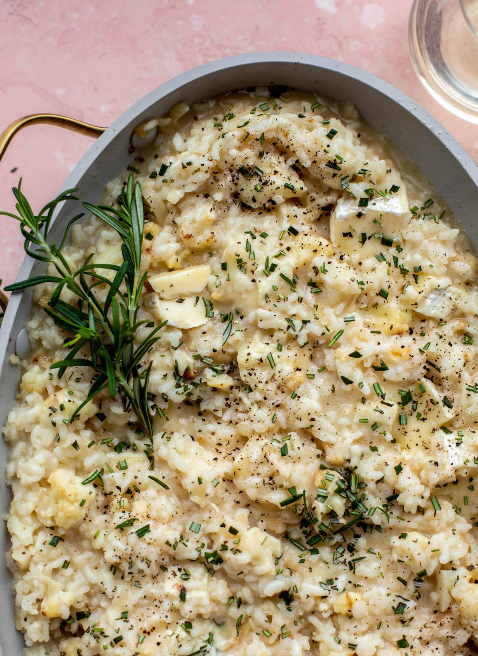 Baked Risotto Toasted Cauliflower and Brie Baked Rosemary Risotto
