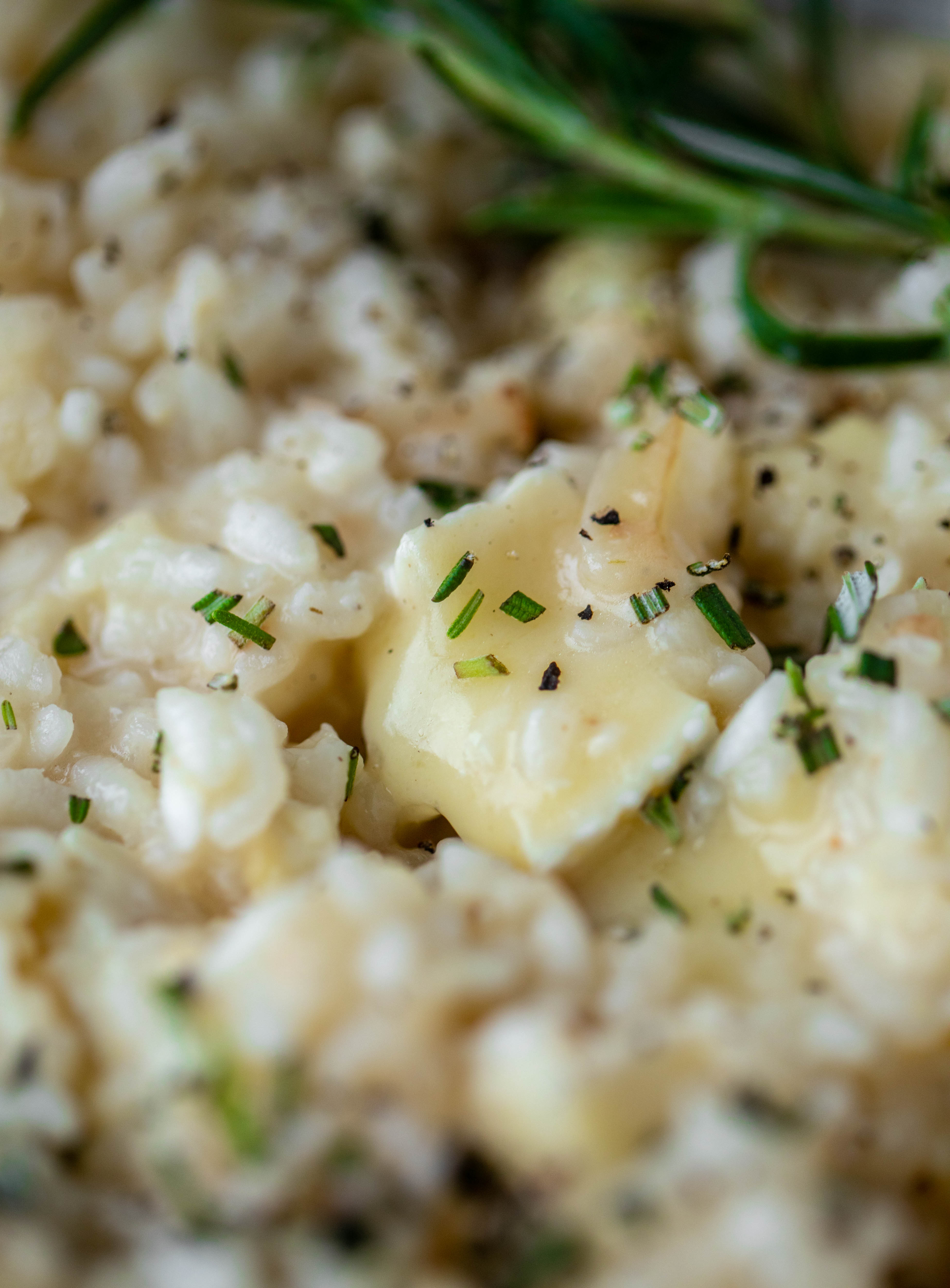 Baked Risotto Toasted Cauliflower and Brie Baked Rosemary Risotto