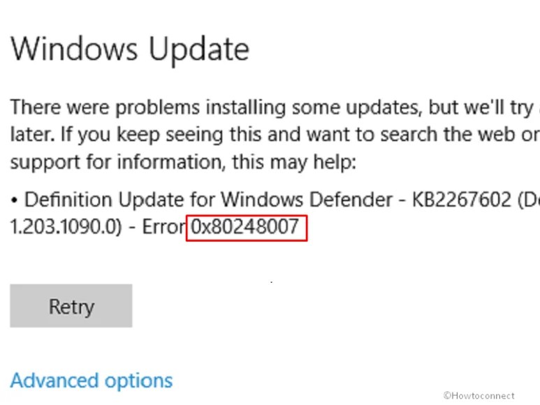 Windows 11 Update Download Error 0x80248007