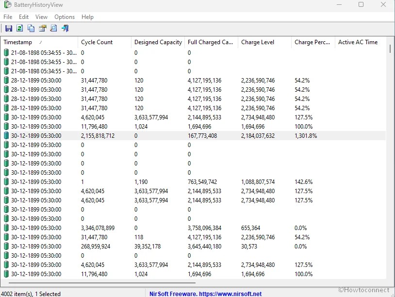 BatteryHistoryView A tool to See laptop battery history in Windows