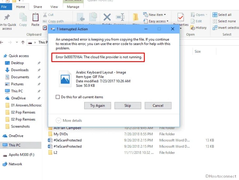 Fix OneDrive Error 0x8007016A The cloud file provider is not running in Windows