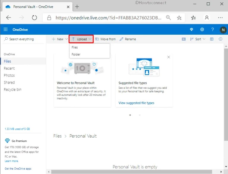 How to Configure OneDrive Personal Vault in Windows 10