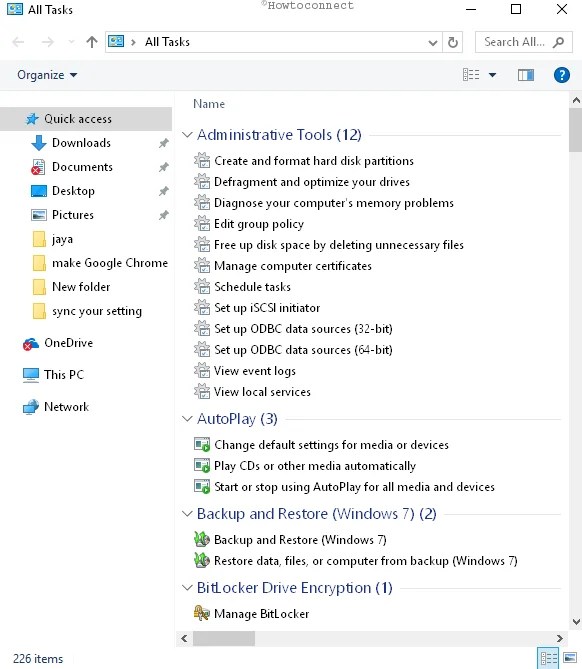 How to Create Shortcut to Control Panel All Tasks in Windows 10