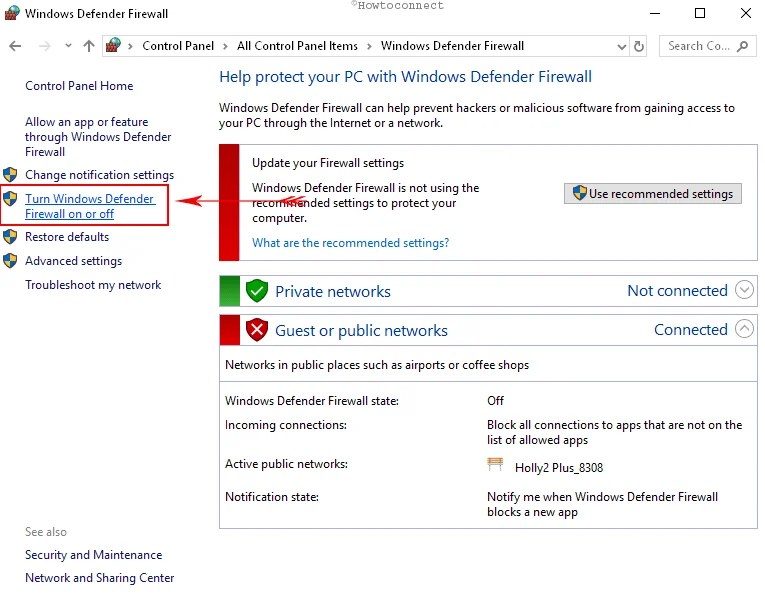 How to Enable / Disable Windows Defender Firewall in Windows 10