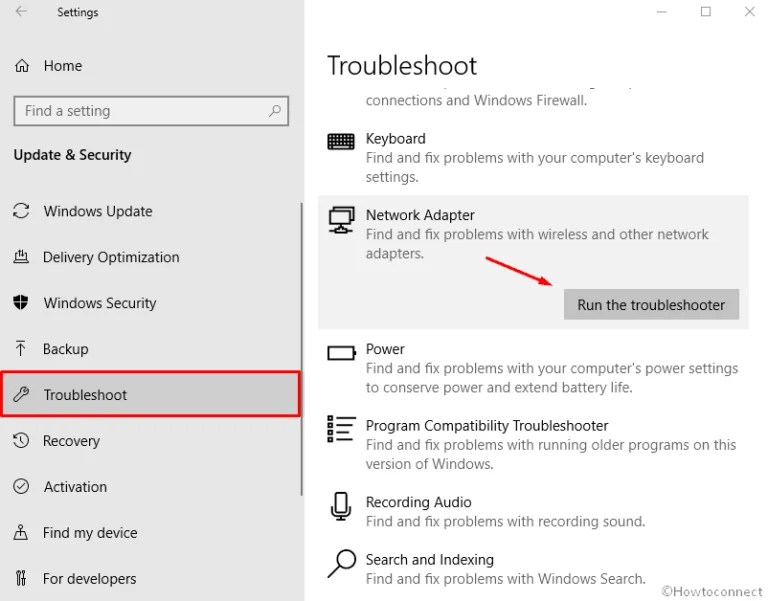 How to Run Network Adapter Troubleshooter in Windows 10