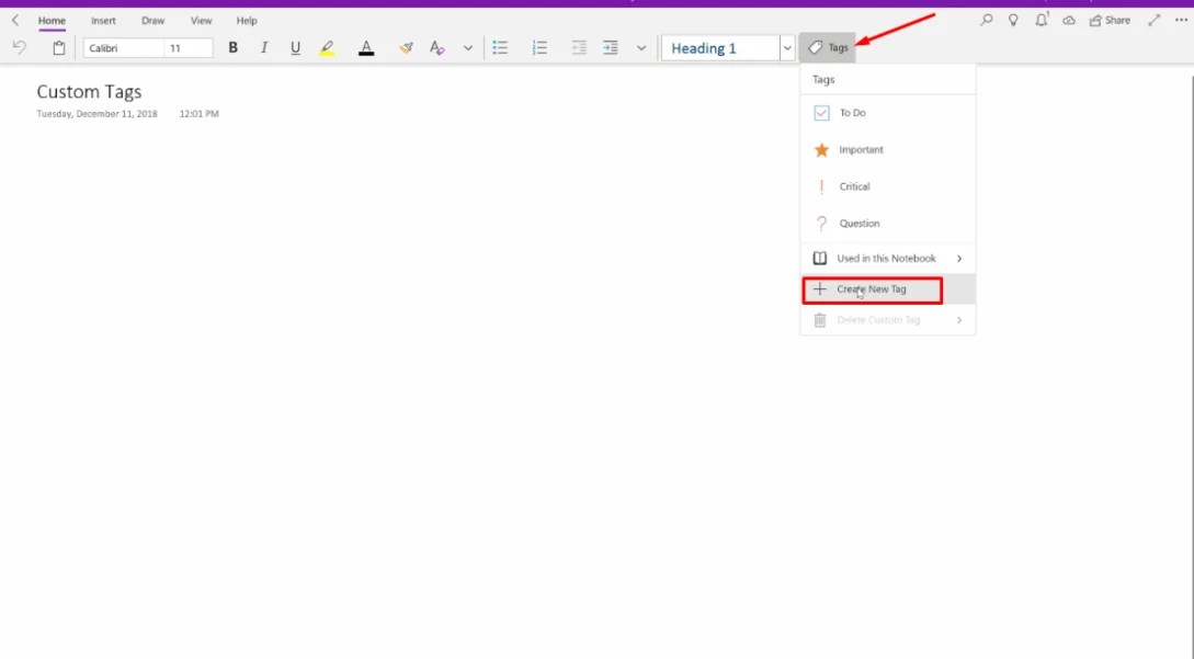 How to Use OneNote Custom tags in Windows 11 or 10