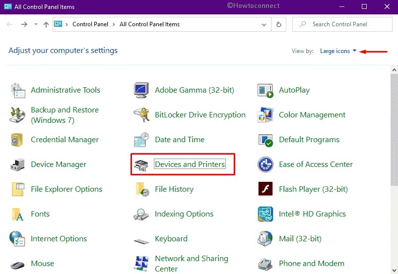 How to open Devices and Printers (Control Panel) in Windows 10