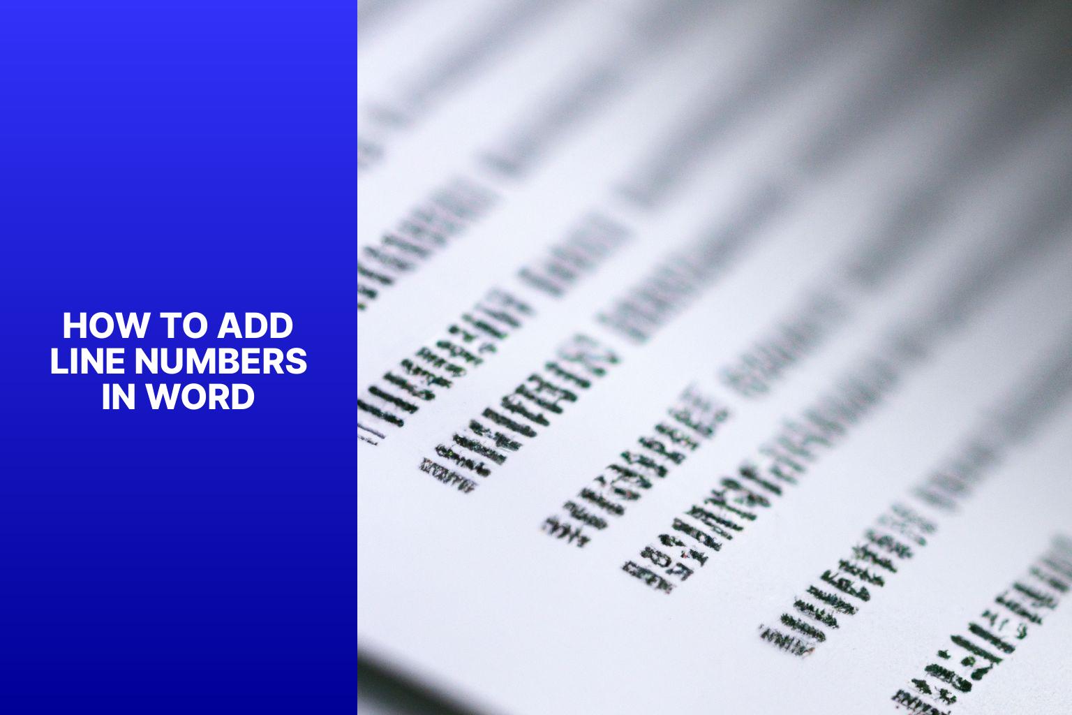 A StepbyStep Guide How to Add Line Numbers in Word