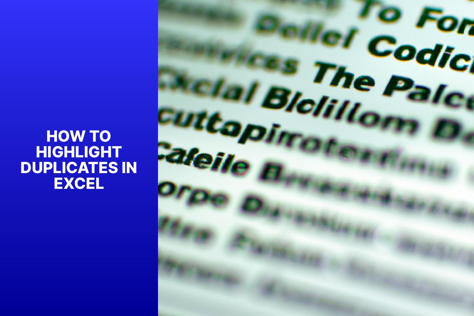 Efficient Data Analysis Highlight Duplicates in Excel with Easy Steps