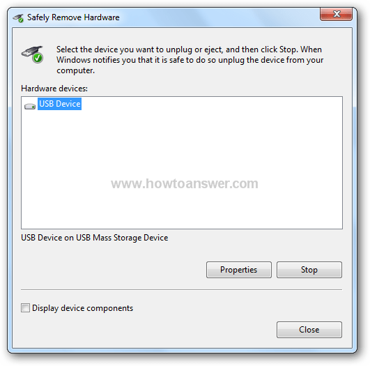 Unable to find safely remove hardware icon from Windows