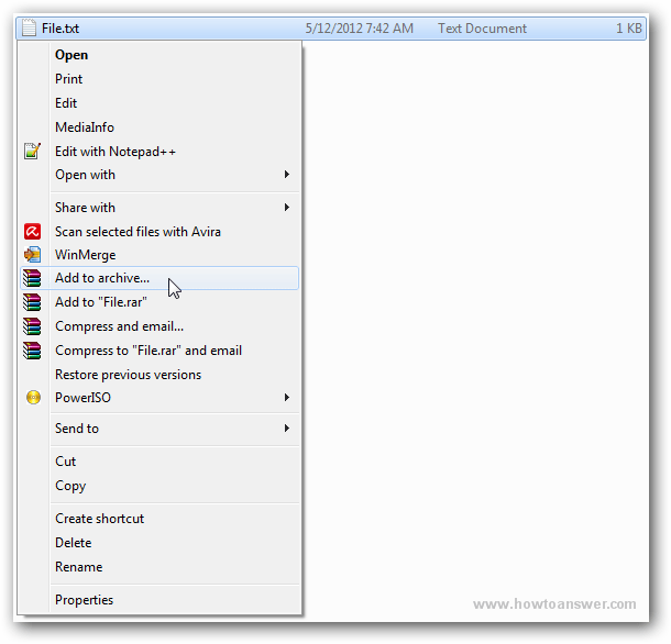 Open extract and create RAR files using WinRAR