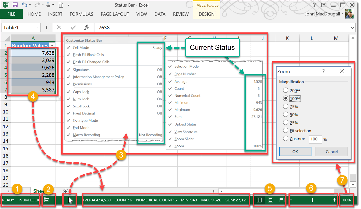 Status Bar How To Excel