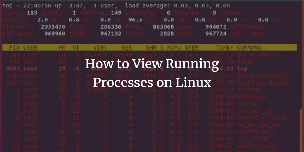 How to View Running Processes on Linux