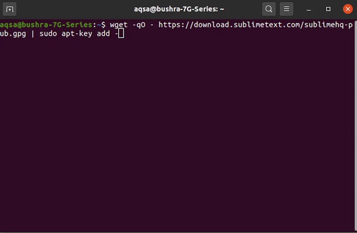 Installation of Sublime text editor on Ubuntu 20.04