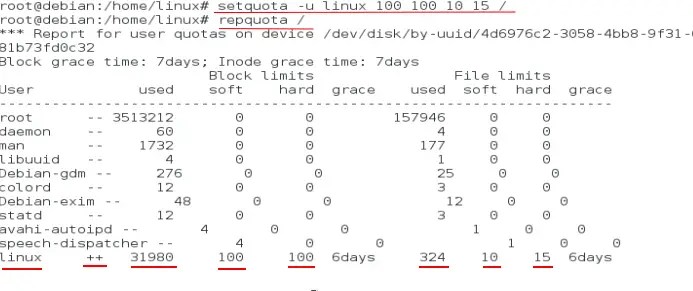 Linux Quota installation and configuration on Ubuntu and Debian