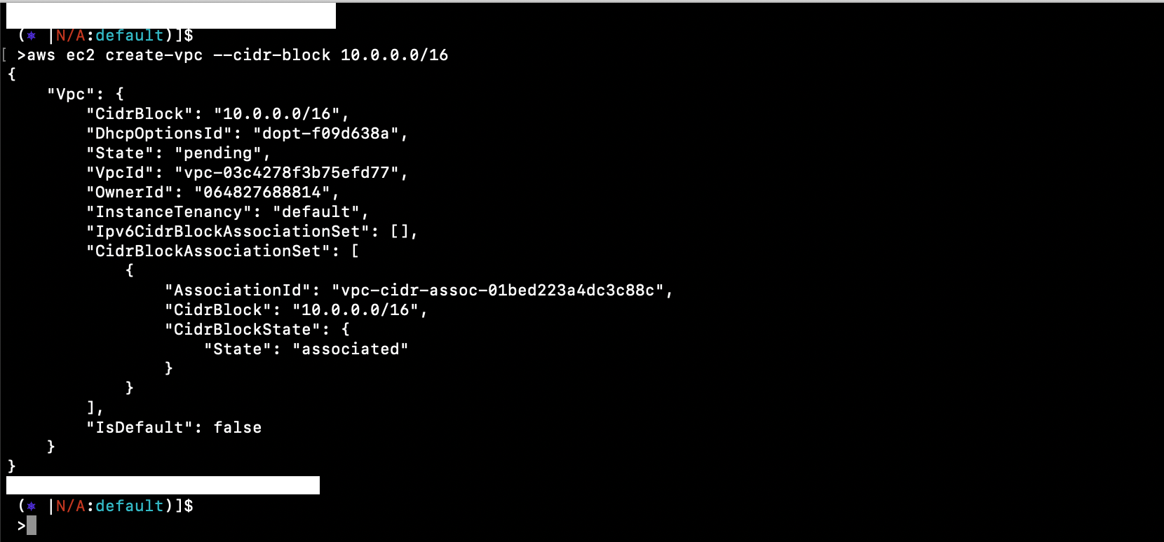 Manage AWS VPC using awscli