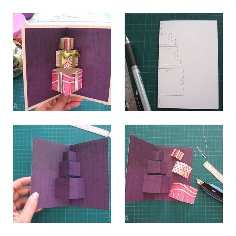 How to make Simple 3D Gift Card step by step DIY tutorial