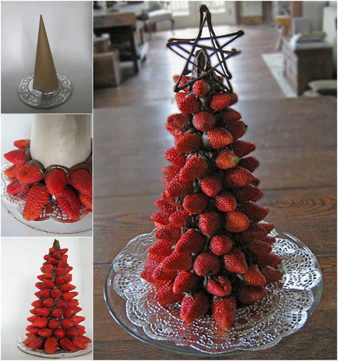 Strawberry Christmas Ideas How to make Cute strawberry Christmas trees step by step DIY tutorial