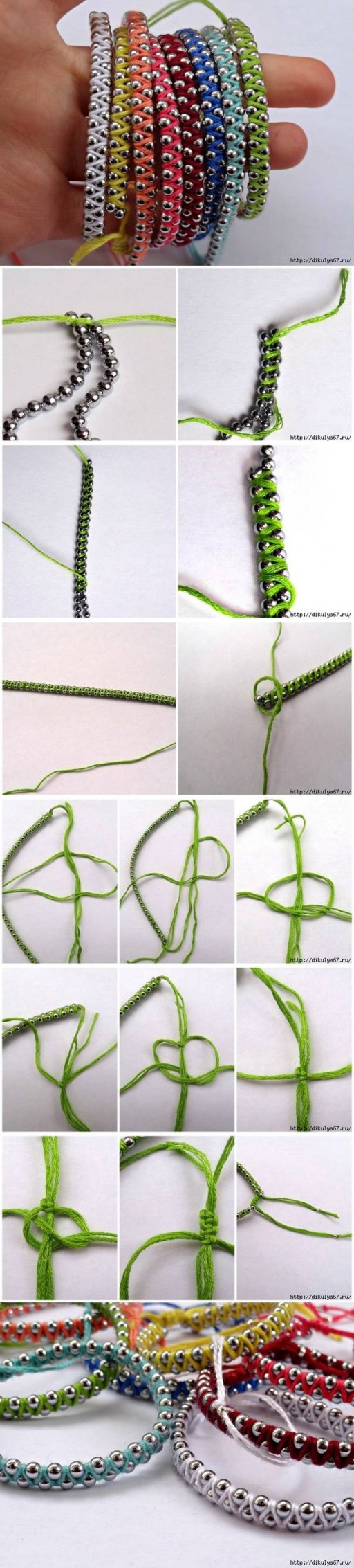 How to make Rainbow Friendship Bracelets step by step DIY tutorial