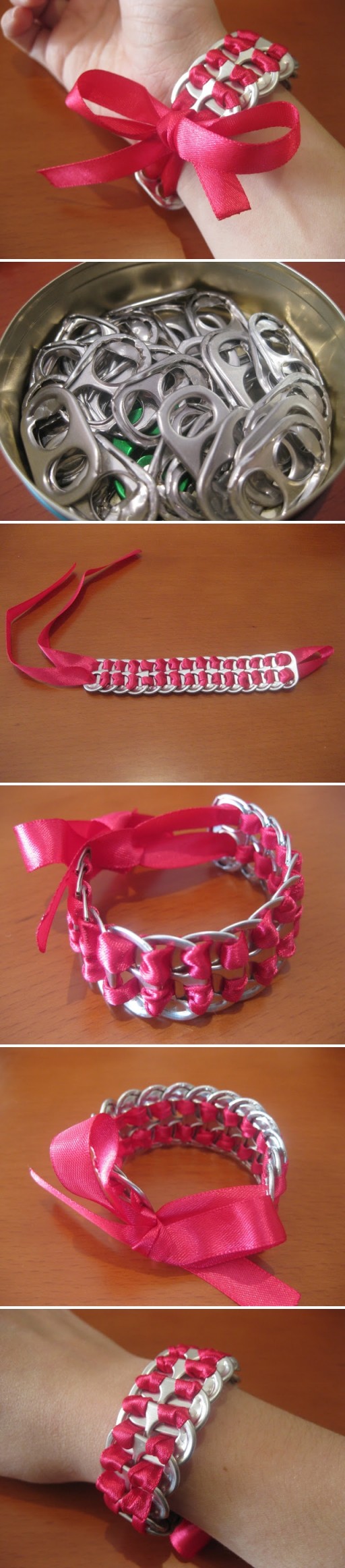 How to make amazing soda can pop tab bracelet step by step DIY tutorial