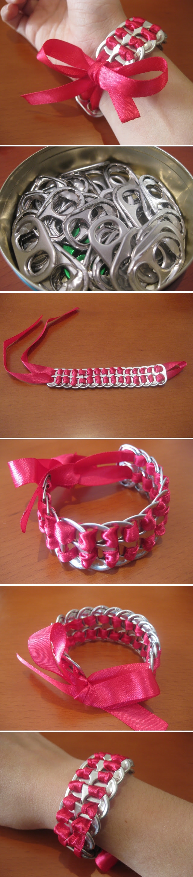 How to make amazing soda can pop tab bracelet step by step DIY tutorial