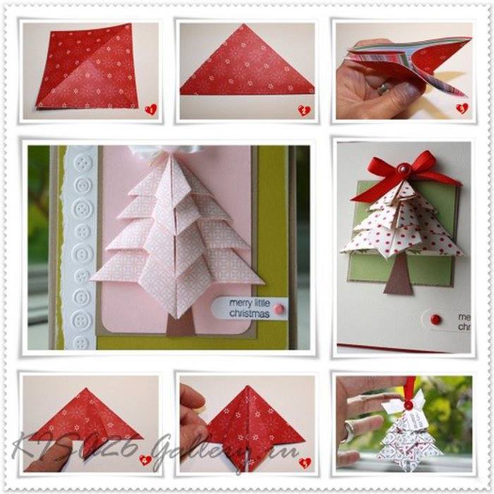 How to make simple cute holiday greeting cards step by step DIY