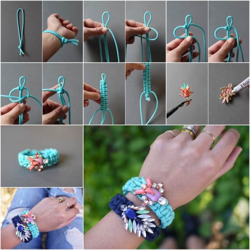 How To Make DIY Jeweled Paracord Bracelet How To Instructions