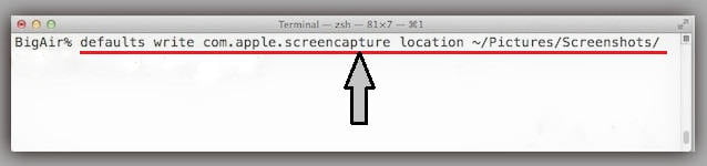 change screenshot saved path in Mac OS X HowToiSolve