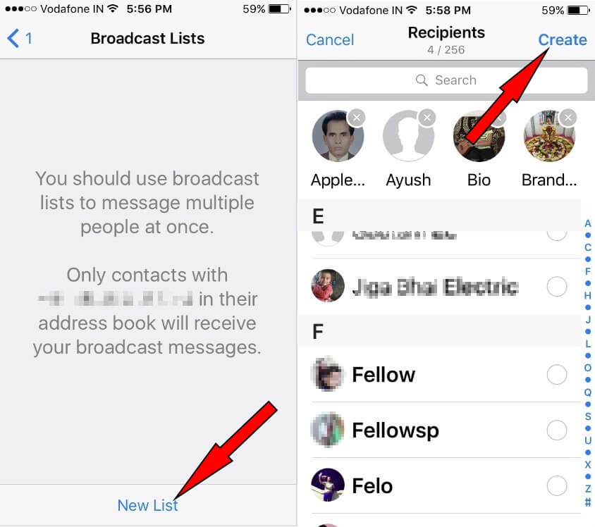 How to Send message to multiple contacts in WhatsApp on iPhone 2023