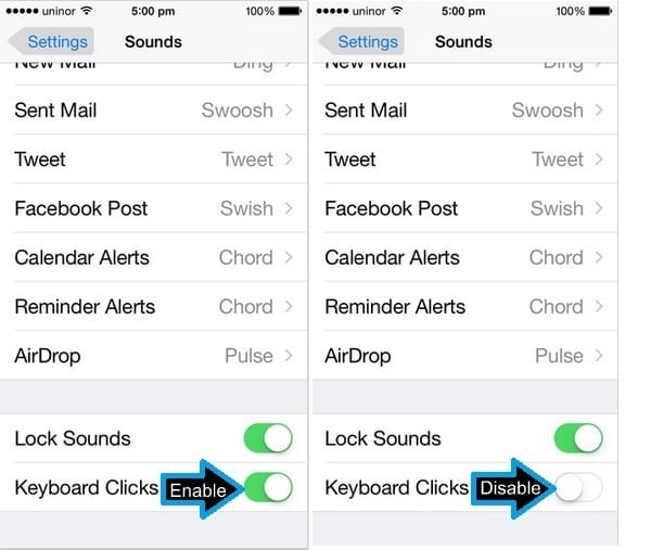How to Disable Keyboard Clicks Sound on iPhone 8 (Plus)/ 7 (Plus), 6/6+